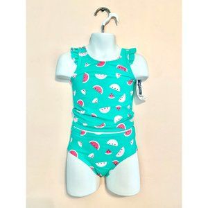 OshKosh UPF 50+ 2 piece Swim suit little girls size 18 months. NEW WITH TAGS